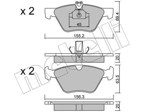 Kit de plaquettes de frein METELLI