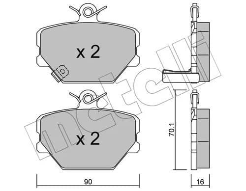Kit de plaquettes de frein METELLI