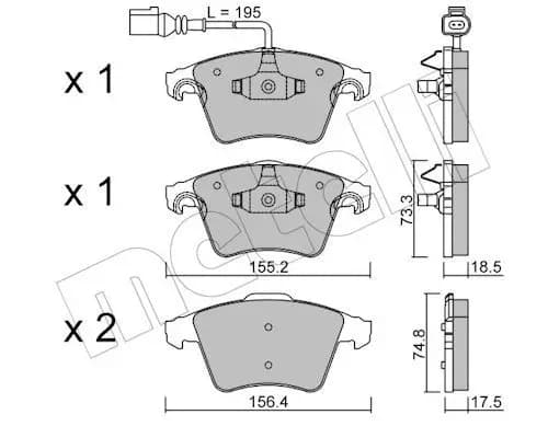 Kit de plaquettes de frein METELLI