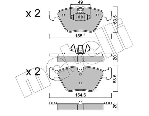 Kit de plaquettes de frein METELLI