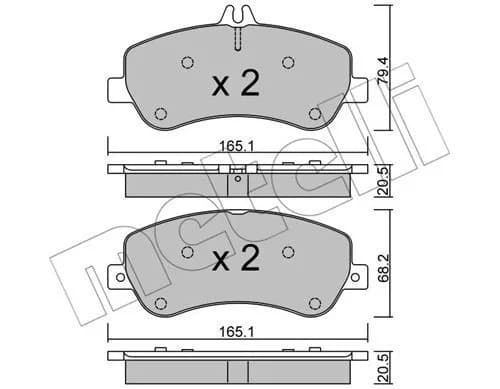 Kit de plaquettes de frein, frein à disque