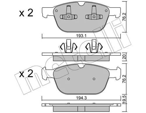 Kit de plaquettes de frein METELLI