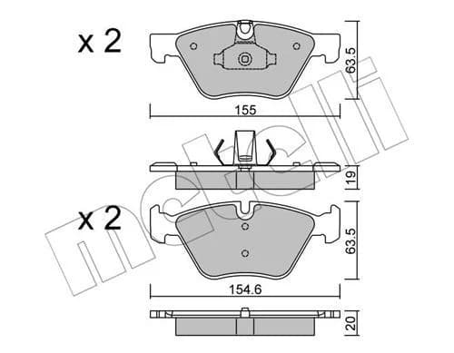 Kit de plaquettes de frein METELLI