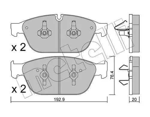Kit de plaquettes de frein, frein à disque
