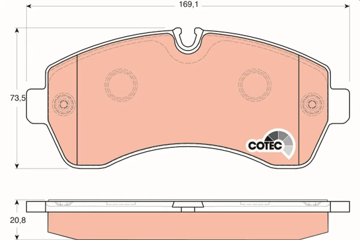 Kit de plaquettes de frein, frein à disque COTEC
