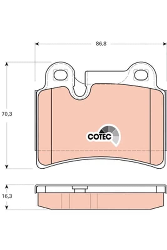 Kit de plaquettes de frein, frein à disque COTEC
