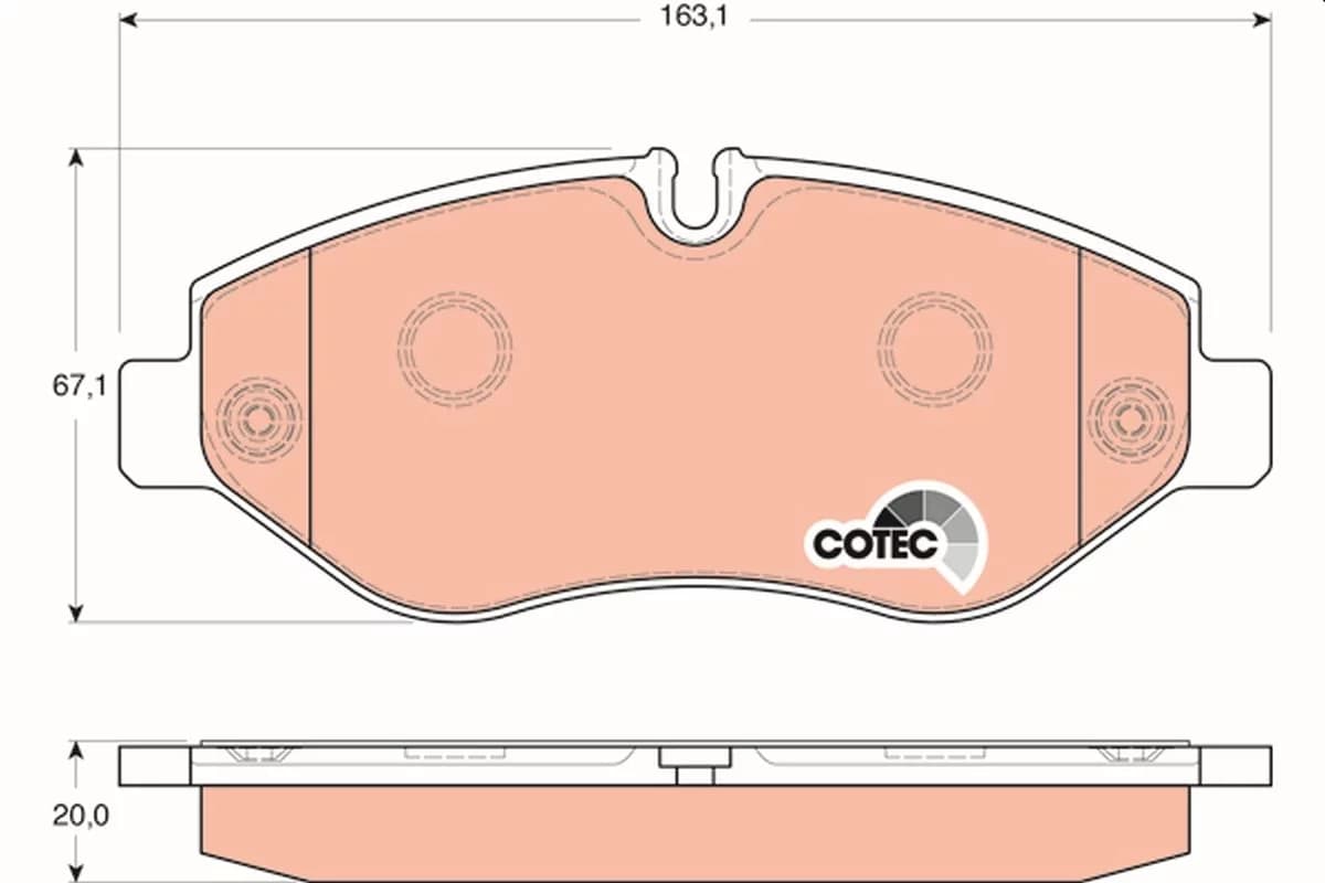 Kit de plaquettes de frein, frein à disque COTEC