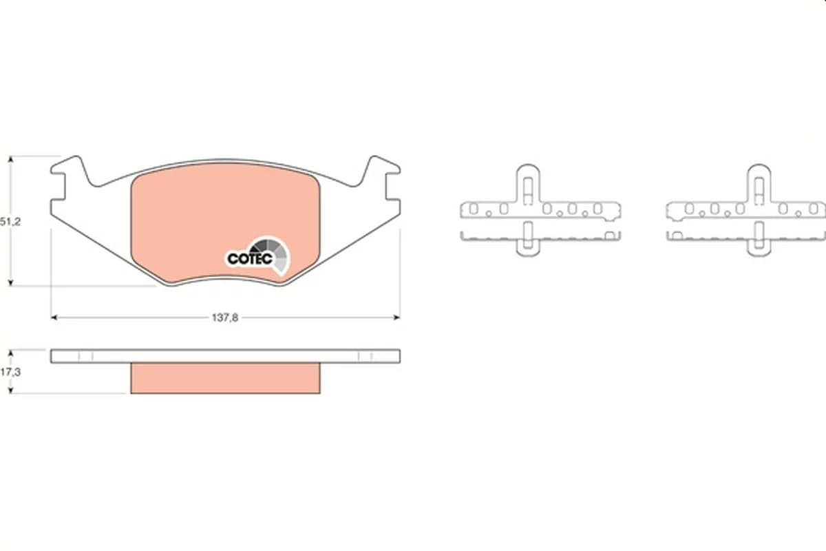 Kit de plaquettes de frein, frein à disque COTEC