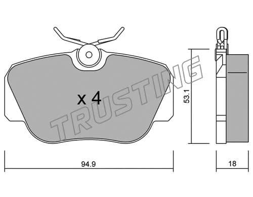 Kit de plaquettes de frein TRUSTING