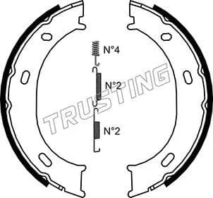 Jeu de mâchoires de frein, frein de stationnement TRUSTING