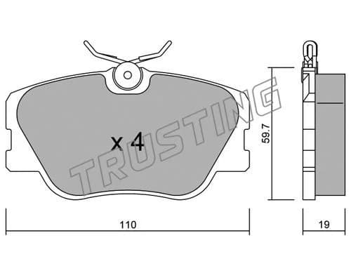 Kit de plaquettes de frein TRUSTING