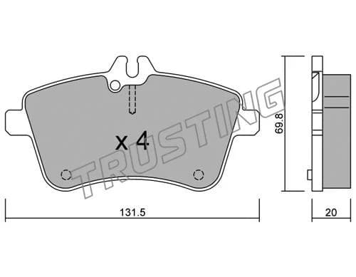 Kit de plaquettes de frein TRUSTING