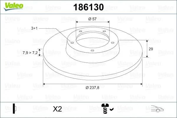 Disque de frein avant (Jeu de 2)