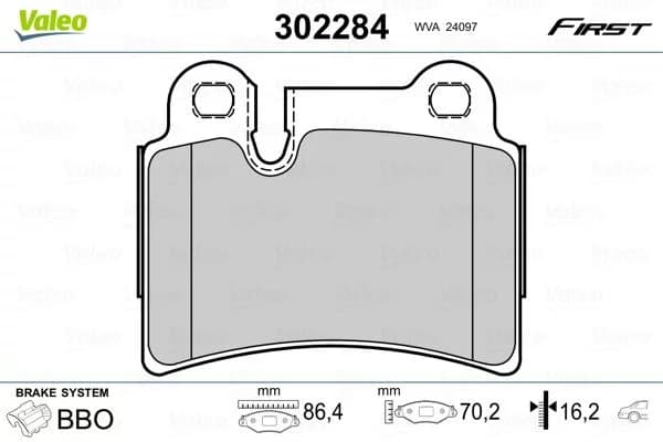 Kit de plaquettes de frein VALEO