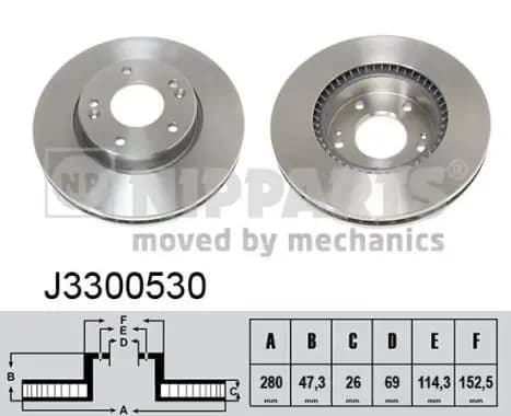 Jeu de 2 Disques de frein NIPPARTS