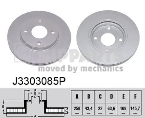 Jeu de 2 Disques de frein NIPPARTS