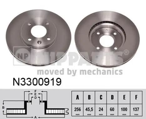 Jeu de 2 Disques de frein NIPPARTS