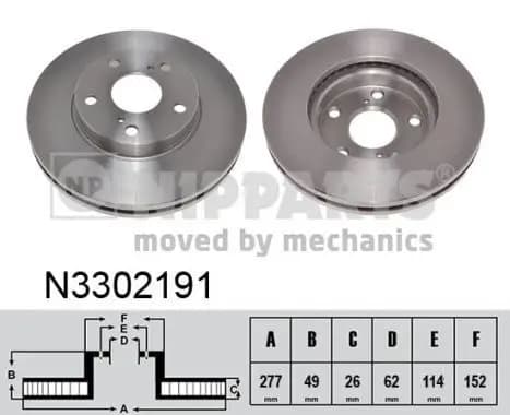 Jeu de 2 Disques de frein NIPPARTS
