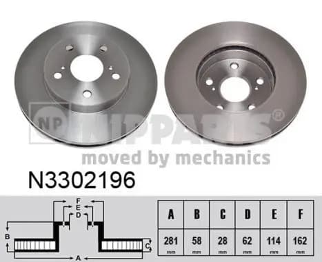 Jeu de 2 Disques de frein NIPPARTS