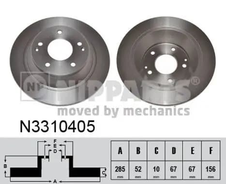 Jeu de 2 Disques de frein NIPPARTS