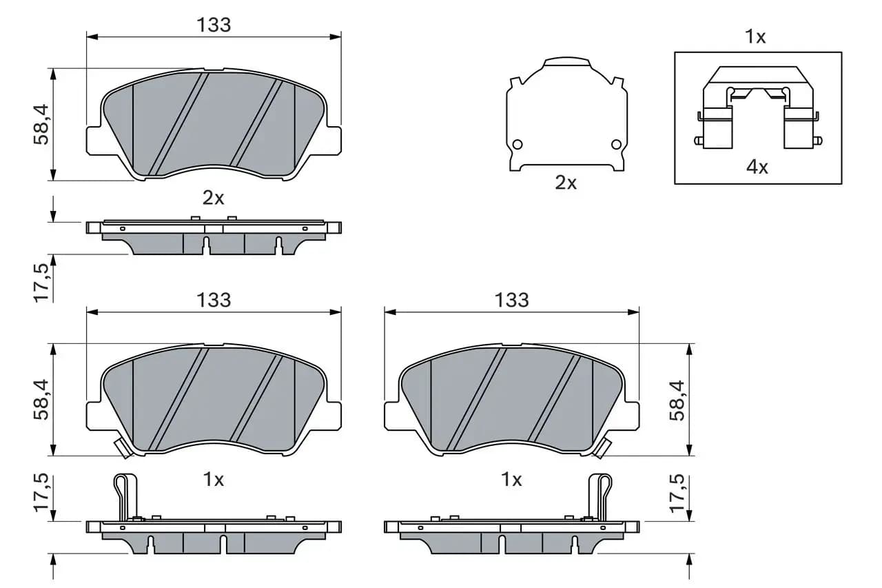 Kit de plaquettes de frein BOSCH
