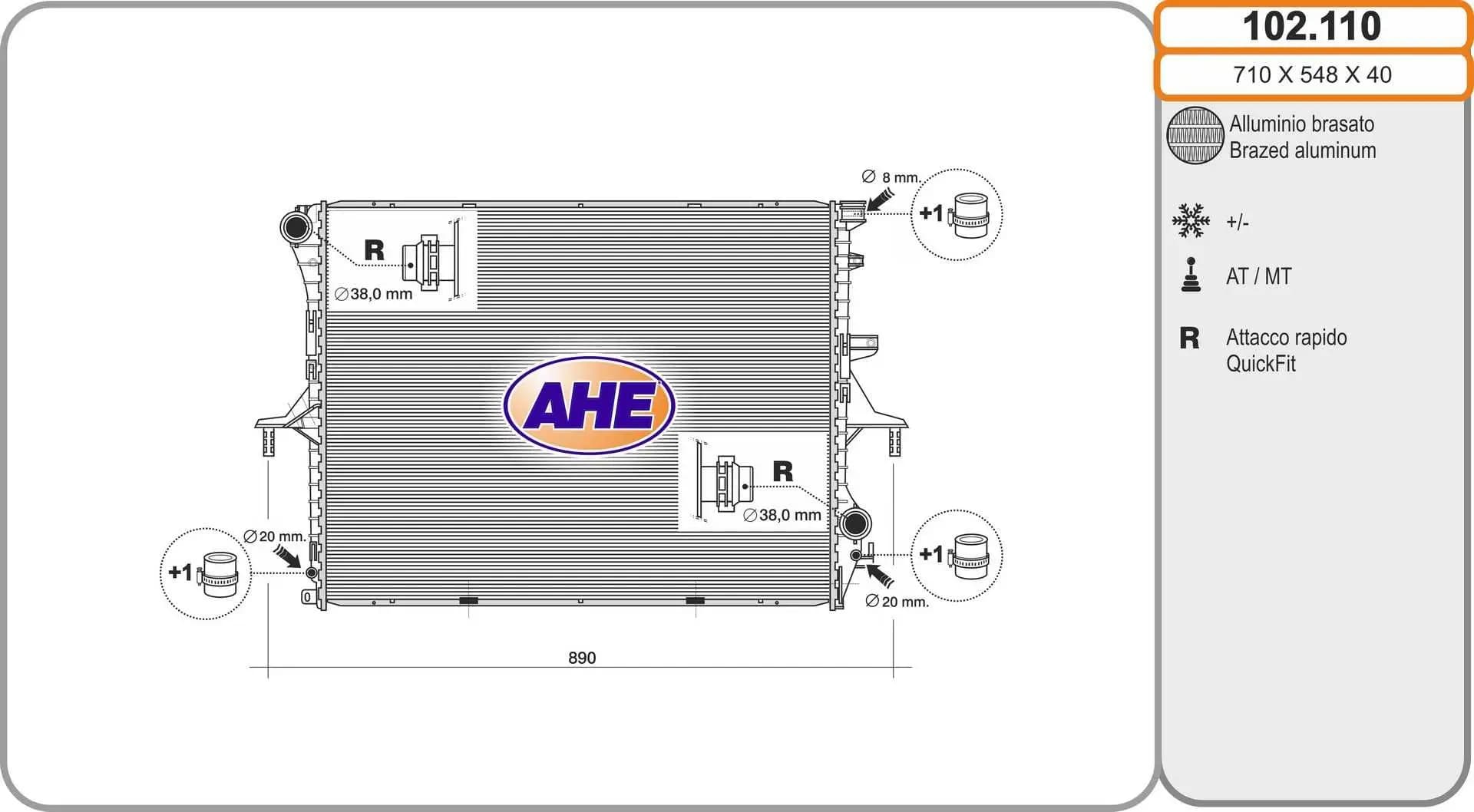 Radiateur, refroidissement du moteur AHE