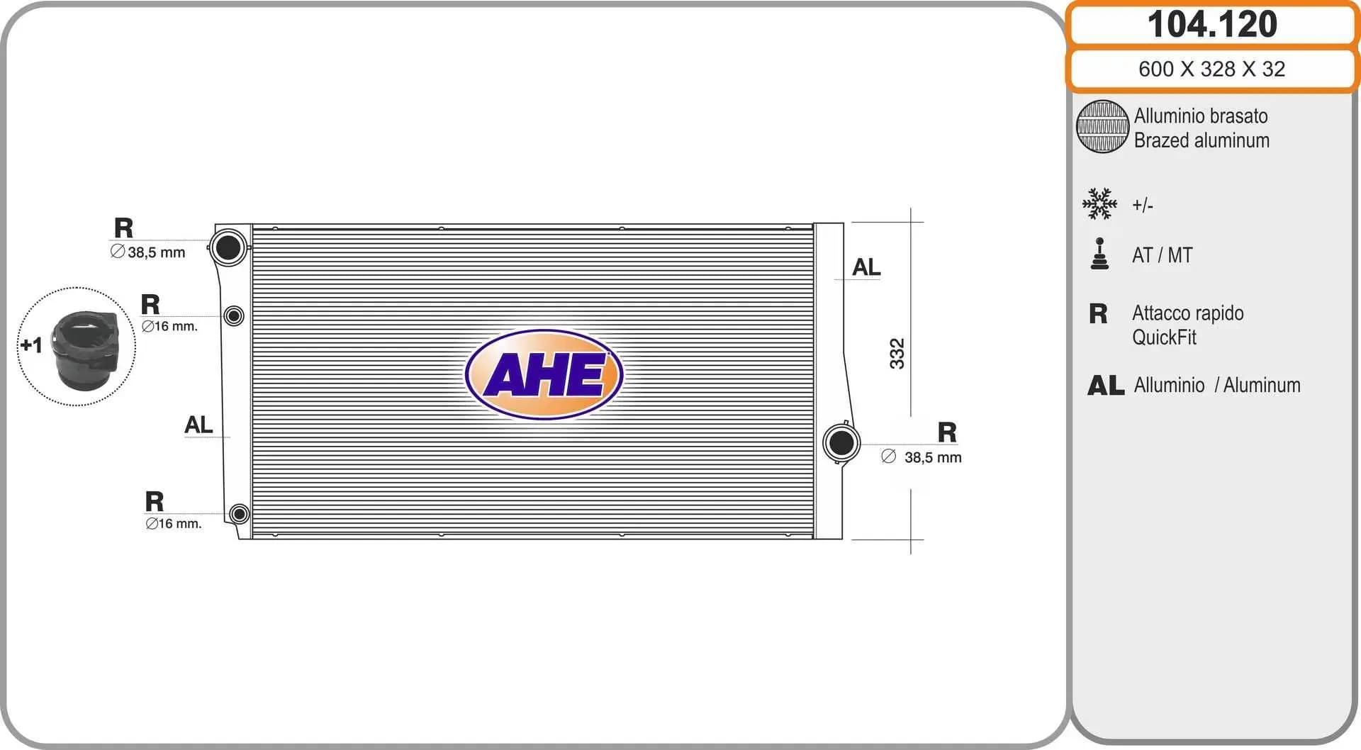 Radiateur, refroidissement du moteur AHE