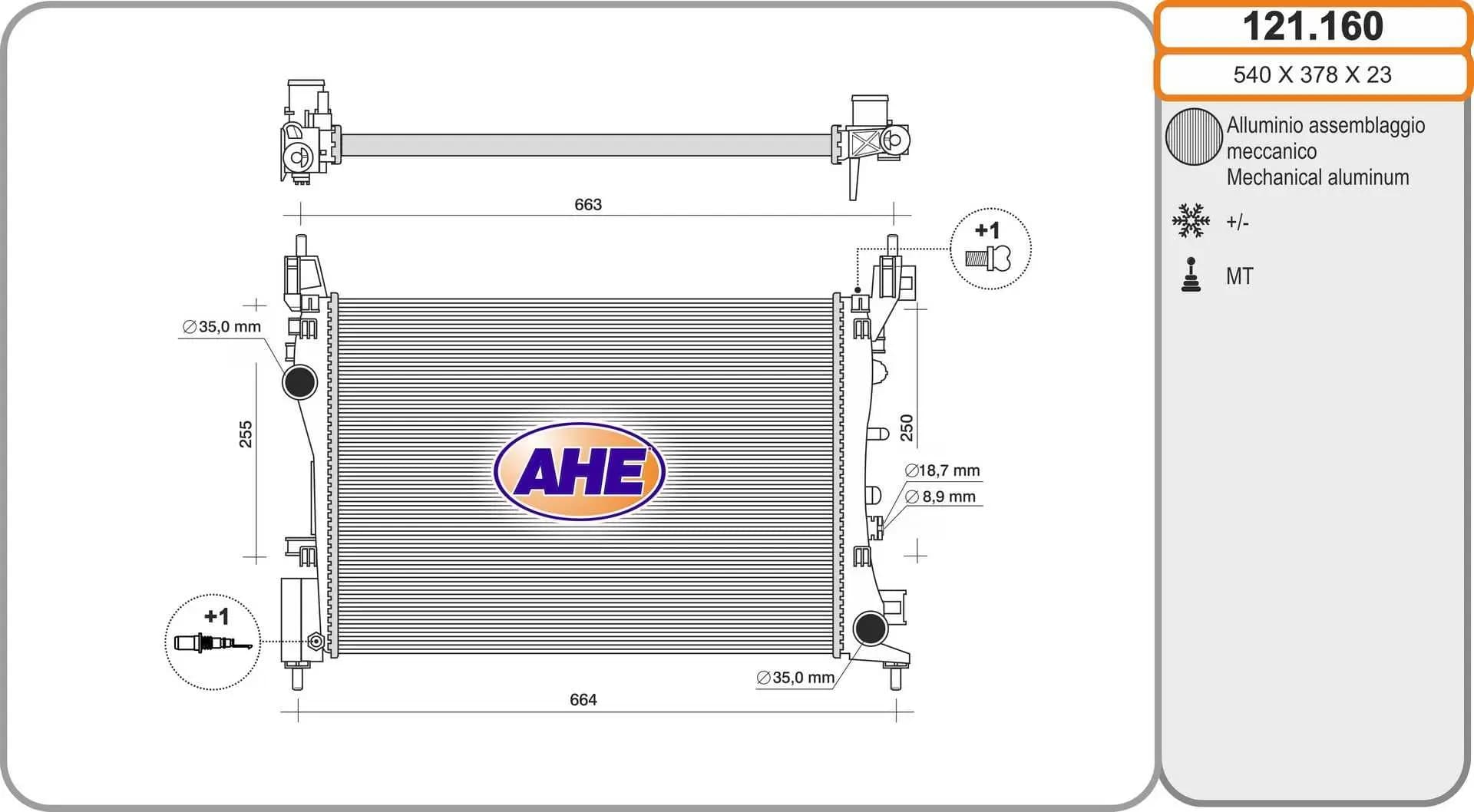 Radiateur, refroidissement du moteur AHE