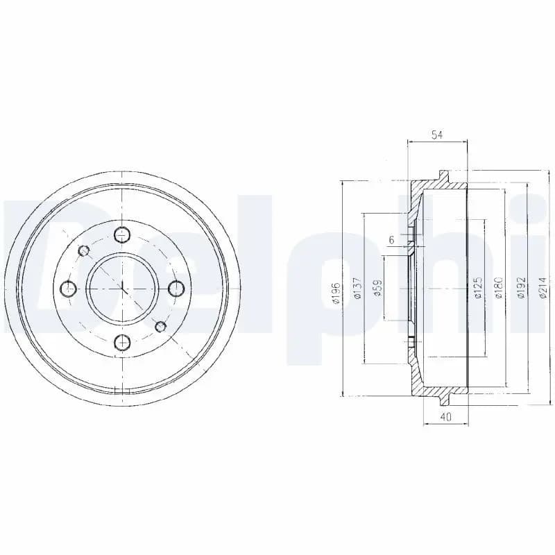 Jeu de 2 Tambour de frein DELPHI