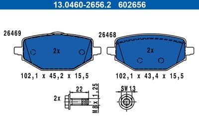 Kit de plaquettes de frein, frein à disque