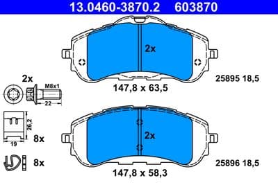 Kit de plaquettes de frein, frein à disque