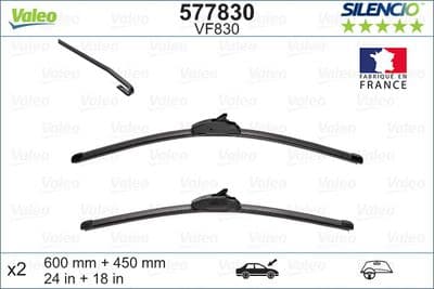 Balai d'essuie-glace SILENCIO FLAT BLADE SET