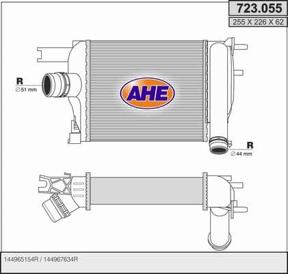 Intercooler radiateur de turbo