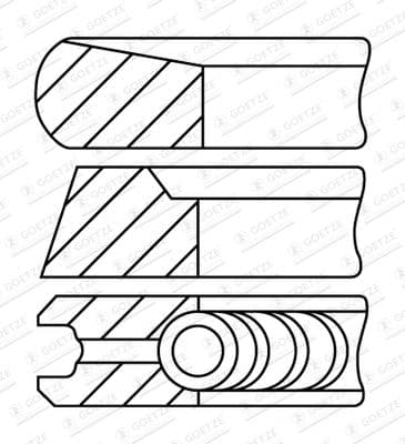 Jeu de segments de pistons
