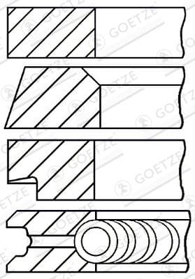 Jeu de segments de pistons