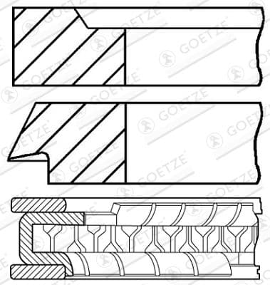 Jeu de segments de pistons