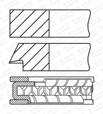 Jeu de segments de pistons