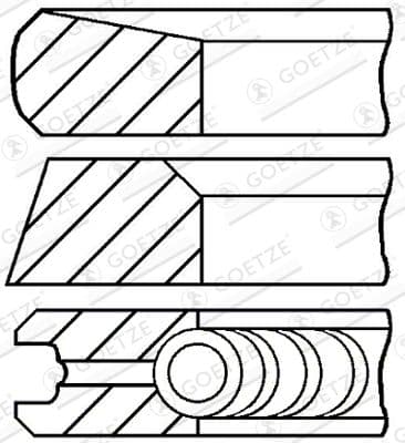 Jeu de segments de pistons