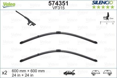 Balai d'essuie-glace SILENCIO FLAT BLADE SET