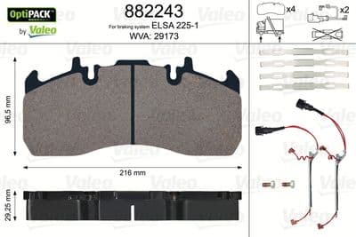 Kit de plaquettes de frein, frein à disque OPTIPACK