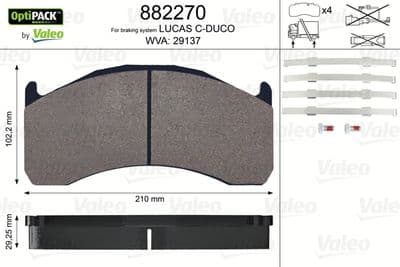 Kit de plaquettes de frein, frein à disque OPTIPACK
