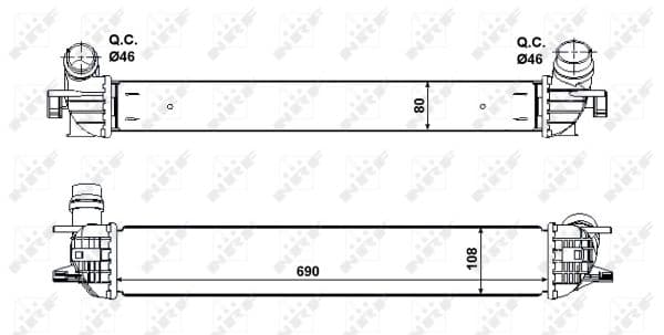 Intercooler radiateur de turbo