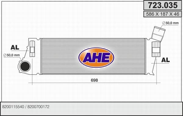Intercooler radiateur de turbo