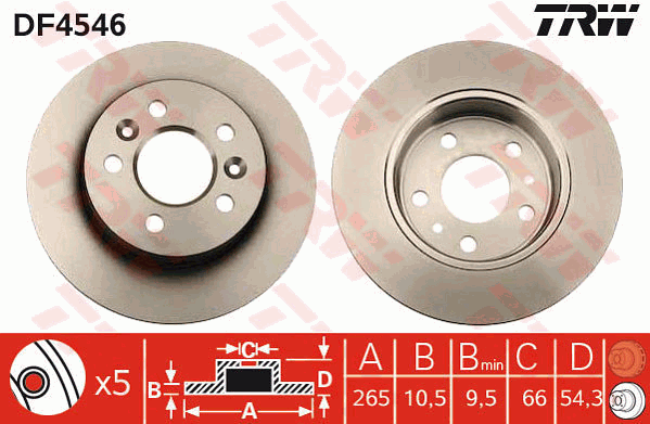 Disque de frein arriere (Jeu de 2)