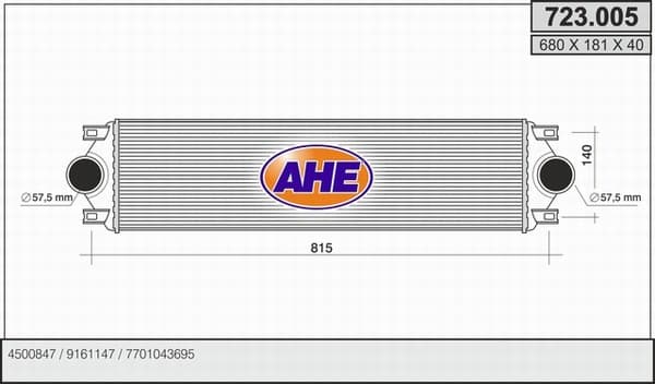 Intercooler radiateur de turbo
