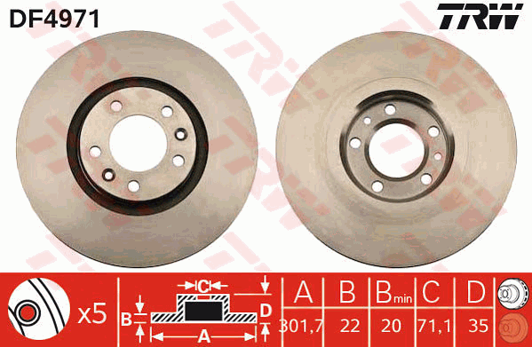 Disque de frein arriere (Jeu de 2)