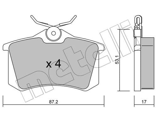 Plaquettes de frein arrière (Jeu de 4)