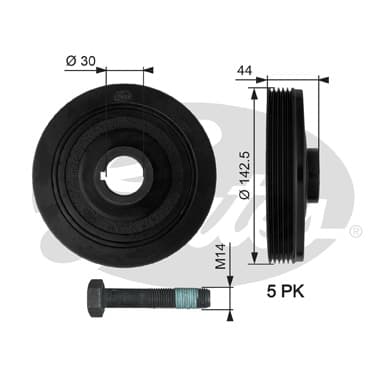 Poulie damper/vilebrequin