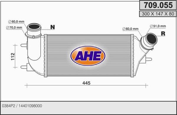 Intercooler radiateur de turbo