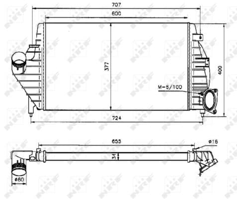 Intercooler radiateur de turbo